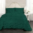 thumbnail image 1 of D.N.G. BEDDINGS 800 Thread Counts, 100% Egyptian Cotton, 550 GSM Microfiber filled Quilt Ruffled With Small Pom Pom Textured 1 Piece Super King Size Comforter, Teal Green, 1 of 6