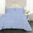thumbnail image 1 of D.N.G. BEDDINGS 800 Thread Counts, 100% Egyptian Cotton, 550 GSM Microfiber filled Quilt Ruffled With Small Pom Pom Textured 1 Piece Twin/TwinXL Size Comforter, Light Blue, 1 of 6
