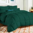 thumbnail image 1 of D.N.G. BEDDINGS Deluxe All Seasons Oversized Super King Size 800 Thread Count, Solid Teal Green Down Alternative 3 Piece Box Design Comforter Set 100% Egyptian Cotton, 1 of 6