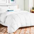 thumbnail image 1 of D.N.G. BEDDINGS Deluxe All Seasons Oversized Super King Size 800 Thread Count, Solid White Down Alternative 3 Piece Box Design Comforter Set 100% Egyptian Cotton, 1 of 6
