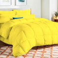 thumbnail image 1 of D.N.G. BEDDINGS Deluxe All Seasons Super King Size 800 Thread Count, Solid Yellow Down Alternative 1 Piece Box Design Comforter Set 100% Egyptian Cotton, 1 of 6