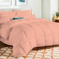 thumbnail image 1 of D.N.G. BEDDINGS Deluxe All Seasons Twin/Twin XL Size 800 Thread Count, Solid Peach Down Alternative 5 Piece Box Design Comforter Set 100% Egyptian Cotton, 1 of 6