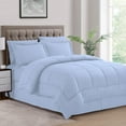 thumbnail image 1 of D.N.G. BEDDINGS Full/Queen Size 800 Thread Count, 100% Egyptian Cotton, Light Blue Premium Hotal Quality, 1 Piece Box Design Striped Comforter Set, 1 of 5