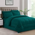thumbnail image 1 of D.N.G. BEDDINGS Full/Queen Size 800 Thread Count, 100% Egyptian Cotton, Teal Premium Hotal Quality, 5 Piece Box Design Striped Comforter Set, 1 of 5