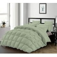 thumbnail image 1 of D.N.G. BEDDINGS Luxurious 3 Piece Pom Pom Half Pinch Pleated Comforter Set, 800 TC, 100% Egyptian Cotton, White Vintage Pom-Pom Fringe (Oversized Super King Size Solid Light Sage Color), 1 of 4