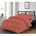 thumbnail image 1 of D.N.G. BEDDINGS Luxurious 3 Piece Pom Pom Half Pinch Pleated Comforter Set, 800 Thread Count, 100% Egyptian Cotton, White Vintage Pom-Pom Fringe Super Soft (Super King Size Solid Brick Red Color), 1 of 4