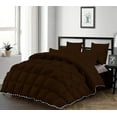 thumbnail image 1 of D.N.G. BEDDINGS Luxurious 5 Piece Pom Pom Half Pinch Pleated Comforter Set, 800 Thread Count, 100% Egyptian Cotton, White Vintage Pom-Pom Fringe Super Soft (Twin/Twin XL Size Solid Chocolate Color), 1 of 4