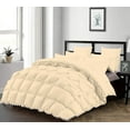 thumbnail image 1 of D.N.G. BEDDINGS Luxurious 5 Piece Pom Pom Half Pinch Pleated Comforter Set, 800 Thread Count, 100% Egyptian Cotton, White Vintage Pom-Pom Fringe Super Soft (Super King Size Solid Ivory Color), 1 of 4