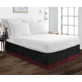 thumbnail image 1 of D.N.G. BEDDINGS Luxury 1 Piece Split Corner Two Tone Tailored Bed Skirt, Twin Size 10 Inch Deep Pocket, 800 Thread Count, 100% Egyptian Cotton, Solid Black/Wine Color., 1 of 3