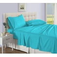 thumbnail image 1 of D.N.G. BEDDINGS Luxury 4 Piece Sheet Set with 15 Inch Deep Pocket 800 Thread Count 100% Egyptian Cotton Stripe Turquoise Blue Color Olympic Queen Size, 1 of 3