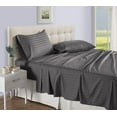 thumbnail image 1 of D.N.G. BEDDINGS Luxury 4 Piece Sheet Set with 10 Inch Deep Pocket 800 Thread Count 100% Egyptian Cotton Stripe Dark Grey Color Queen Size, 1 of 3