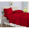 thumbnail image 1 of D.N.G. BEDDINGS Luxury 4 Piece Sheet Set with 18 Inch Deep Pocket 800 Thread Count 100% Egyptian Cotton Stripe Red Color Olympic Queen Size, 1 of 3
