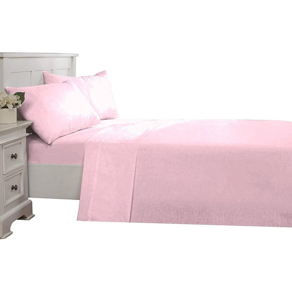 D.N.G. BEDDINGS Luxury 4 Piece Sheet Set with 24 Inch Deep Pocket 800 Thread Count 100% Egyptian Cotton Solid Light Pink Color Queen Size