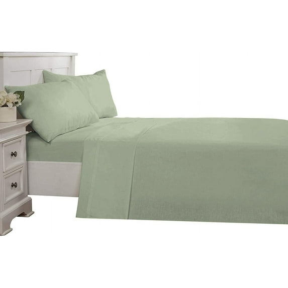 D.N.G. BEDDINGS Luxury 4 Piece Sheet Set with 24 Inch Deep Pocket 800 Thread Count 100% Egyptian Cotton Solid Light Sage Color Twin XL Size