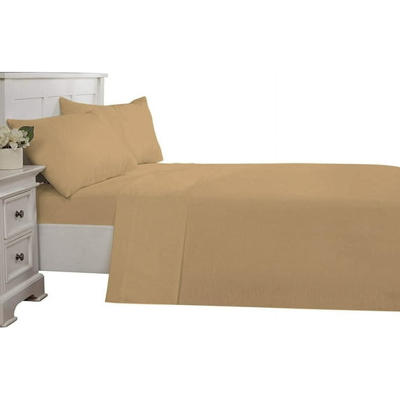 D.N.G. BEDDINGS Luxury 4 Piece Sheet Set with 6 Inch Deep Pocket 800 Thread Count 100% Egyptian Cotton Solid Taupe Color Olympic Queen Size