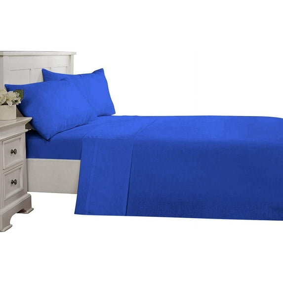 D.N.G. BEDDINGS Luxury 4 Piece Sheet Set with 8 Inch Deep Pocket 800 Thread Count 100% Egyptian Cotton Solid Royal Blue Color Twin XL Size
