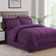 thumbnail image 1 of D.N.G. BEDDINGS Oversized Super King Size 800 Thread Count, 100% Egyptian Cotton, Plum Premium Hotal Quality, 5 Piece Box Design Striped Comforter Set, 1 of 5