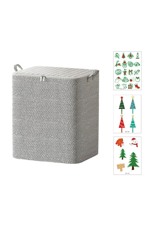 D Non Woven Zipper Storage Bag For Clothes Quilt Blanket Travel Luggage Organizer Moving Home Dormitory Packing Container 22X18X20Inch