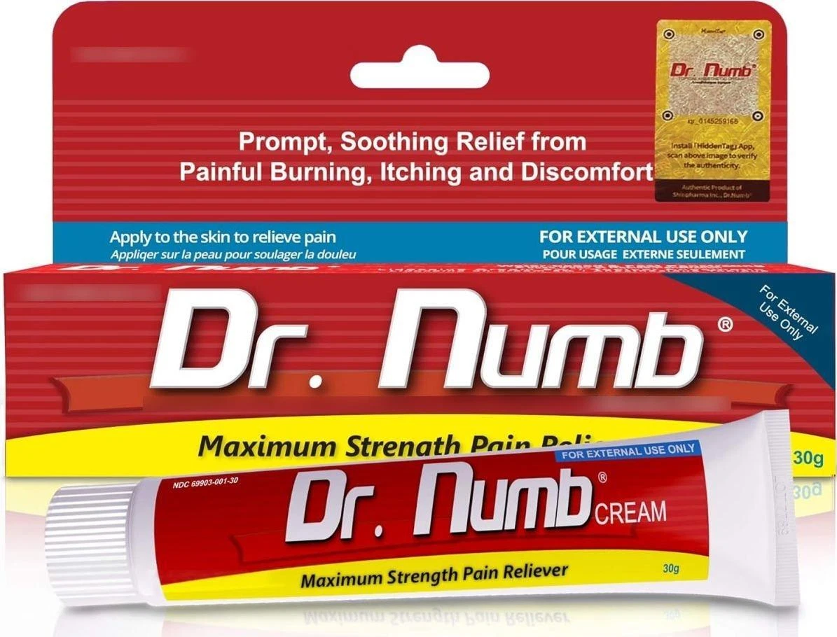 Dr. Numb, Numbing Cream for Piercings, Topical Formula, 30g, Free Shipping  - Walmart.com