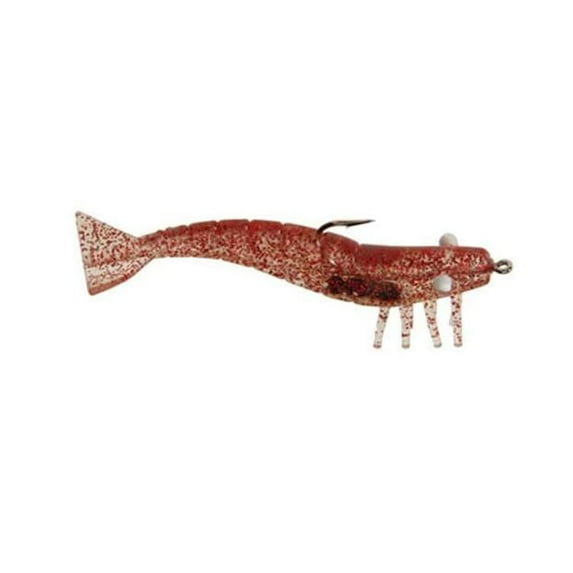 D.O.A. 4" Soft Plastic Shrimp - Clear Red Glitter