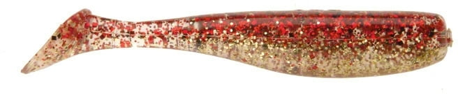 D.O.A. C.A.L. 3" Shad Tail Soft Plastic Bait, Red & Gold, 12 Piece