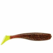 D.O.A. C.A.L Shad Tail Soft Plastic Bait, 3", Root Beer Chartreuse Tail, 12 Count
