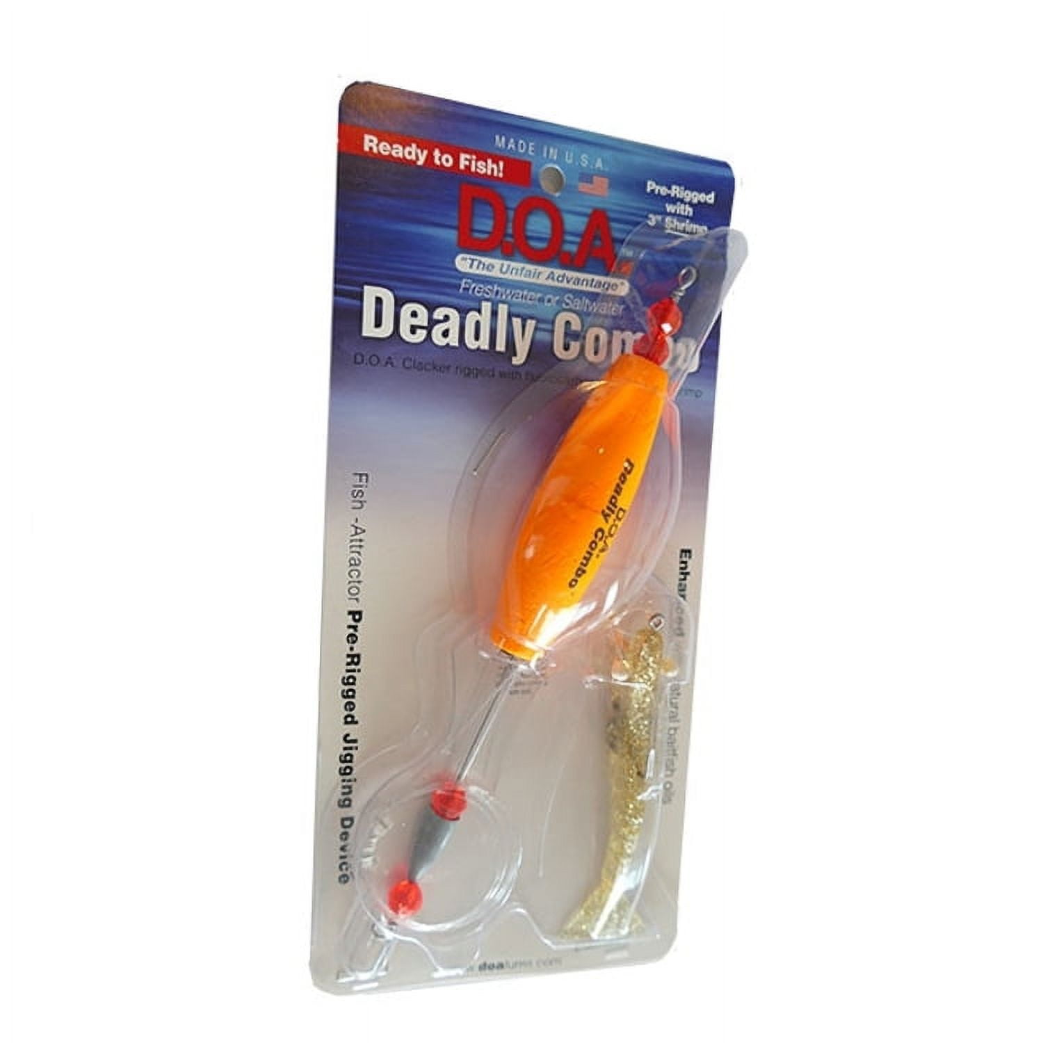 D.O.A. Deadly Combo Cigar Clacker w/ 3 Shrimp - Clear/Gold Glit