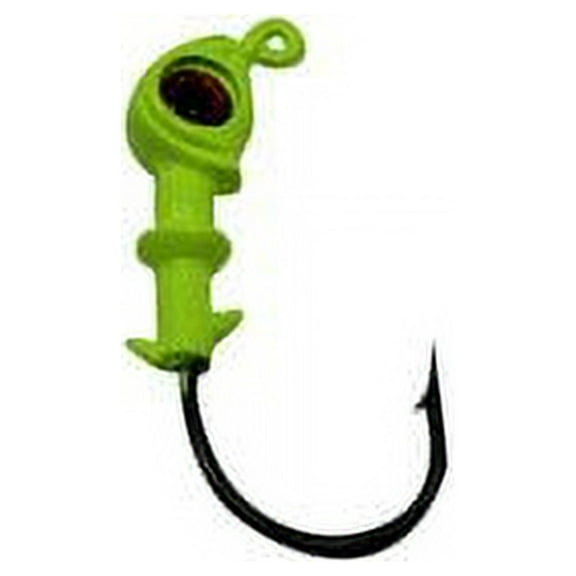 D.O.A Lures C.A.L. Jig Head, 1/8 oz, Chartreuse and Red, 3 Count