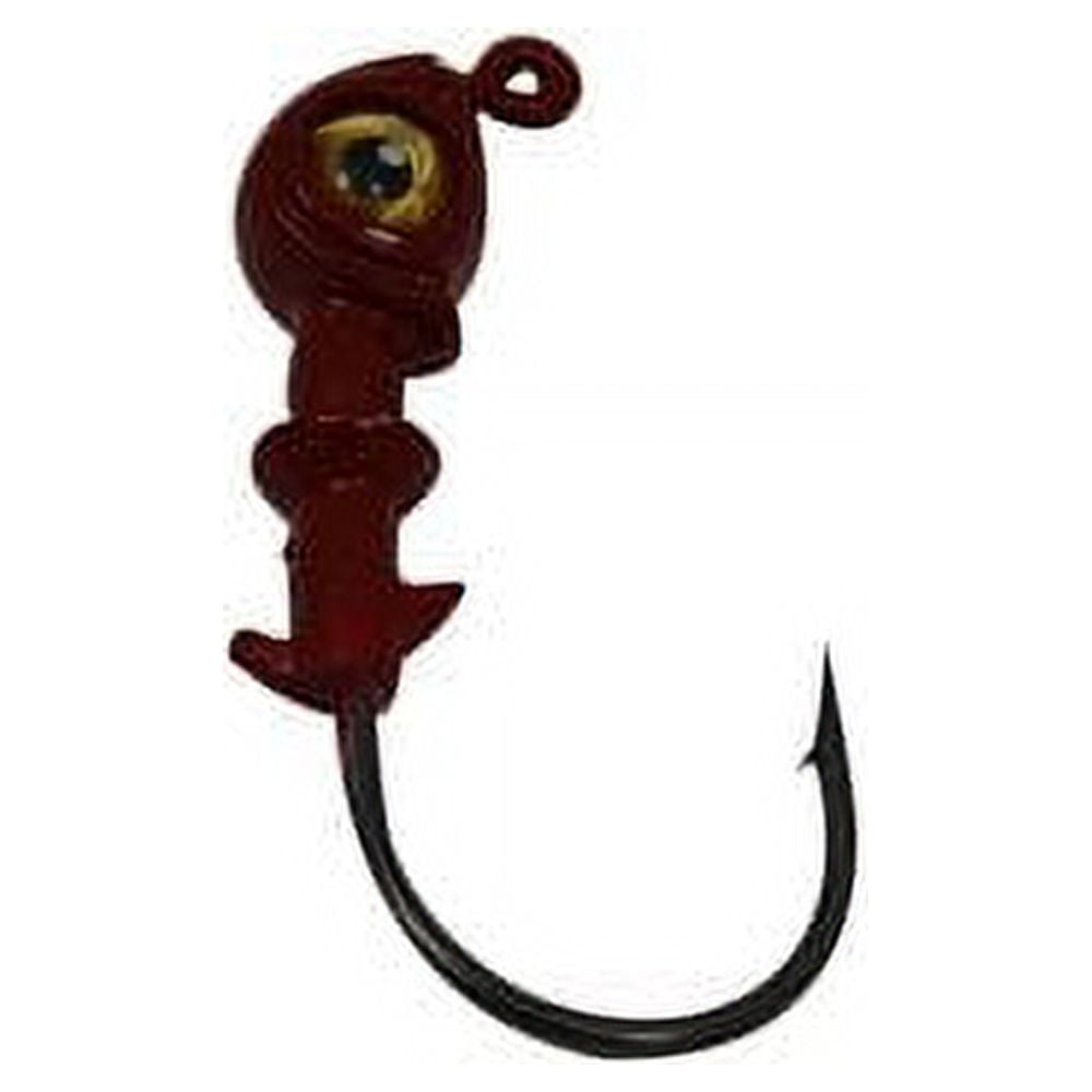 D.O.A. Lures C.A.L. Jig Heads, Red & Gold, 1/8 oz, 3 Count