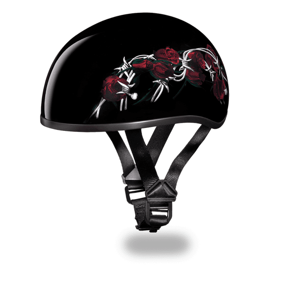 D.O.T. DAYTONA SKULL CAP- W/ BARBED ROSES