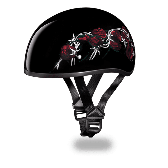 D.O.T. DAYTONA SKULL CAP- W/ BARBED ROSES
