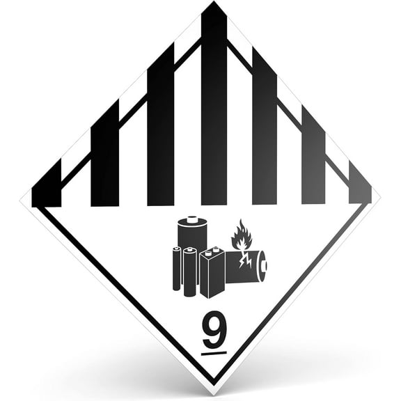 D.O.T. Labels - Hazard Class 9 DOT Lithium Battery 9 Labels 4" X 4" Square Stickers - 500 Adhesive Labels Per Roll, Made in The USA by Kenco (6)