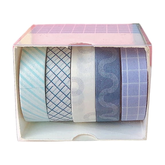 D Paper 5 Piece Planner Washi Tape Set Decorative Adhesive For Journaling And Stationery Craft