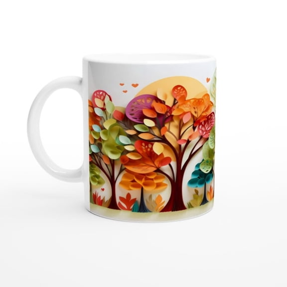D Paper Tree Mug - Unique coffee cup - Perfect Gift Nature Lovers.