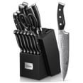 thumbnail image 1 of D.Perlla Knife Set, 14 Pcs Kitchen Knives Set with Built-in Sharpener, German Stainless Steel Knife Sets with Block, 1 of 10