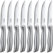 D.Perlla Steak Knives, Non Serrated Stainless Steel Sharp Steak Knife Set of 8 with Gift Box