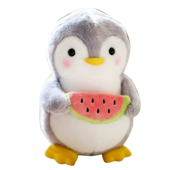 D Plush Penguin Doll Holding Watermelon Stuffed Animal