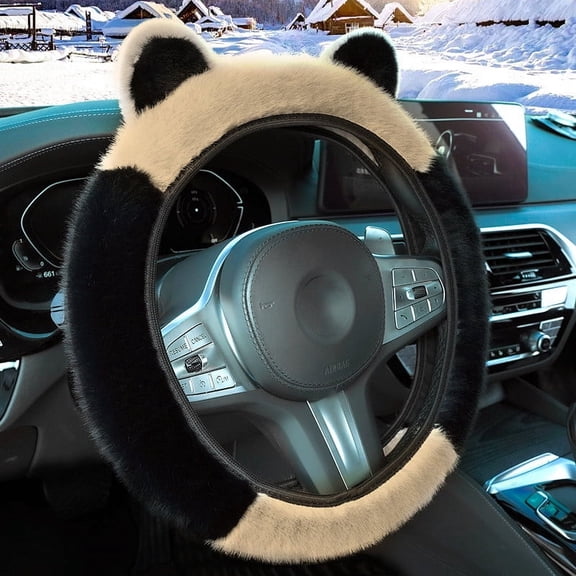 D Plush Wheel Cover With Ears And Non Slip Feature For Winter Use