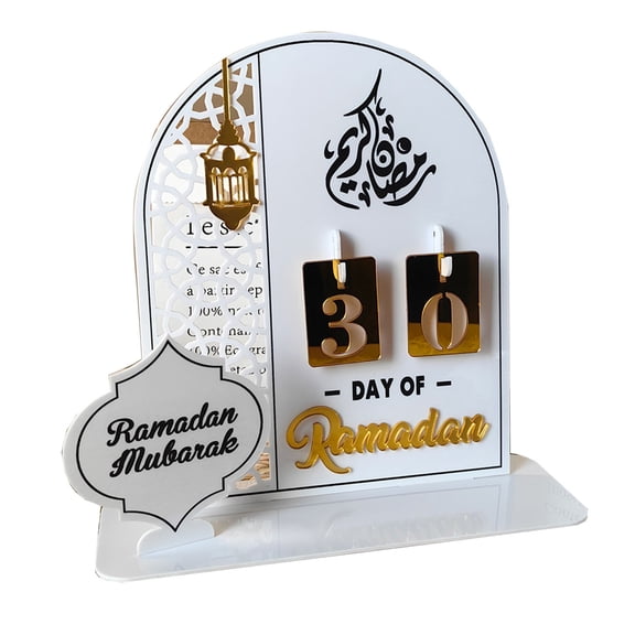 D Ramadan Advent Calendar Acrylic Countdown Calendar Decoration 30 Days To Eid Islamic Holiday Decor Home Decoration Wall Hanging Ornament Diy Craft Kit For Tabletop Display