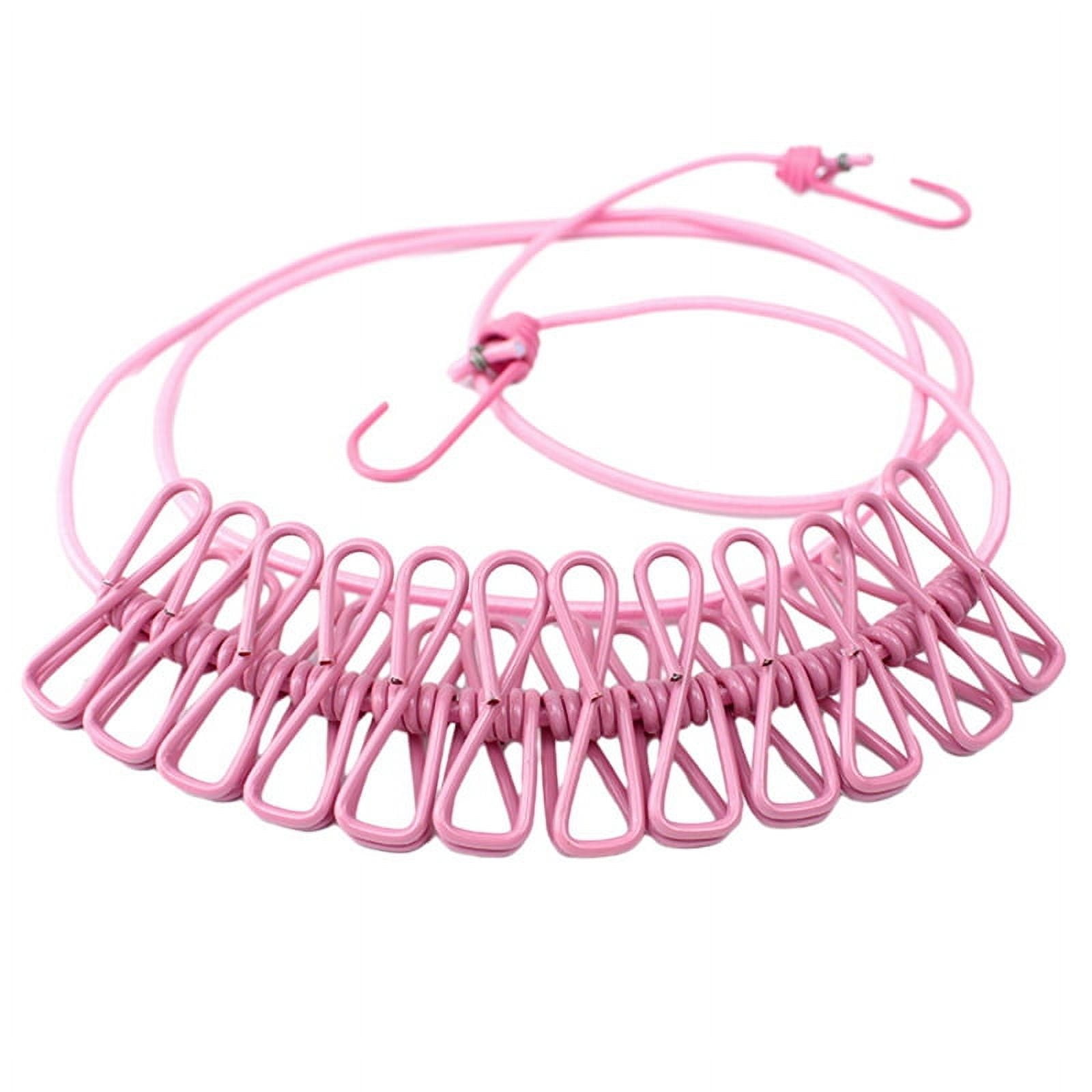 D Retractable Clothes Drying Rack Rope with 12 Clips Portable ...