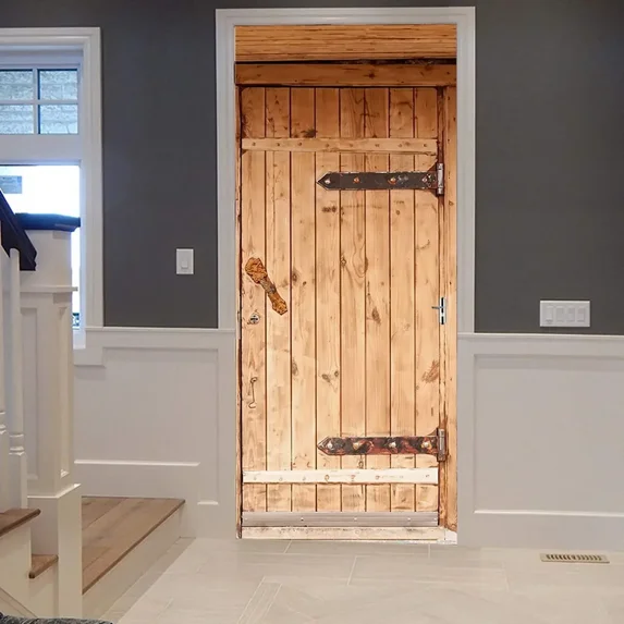 Retro Old Red Brick Wall Door Sticker Modern Art Decals Self Adhesive Wallpaper Vintage Style Poste