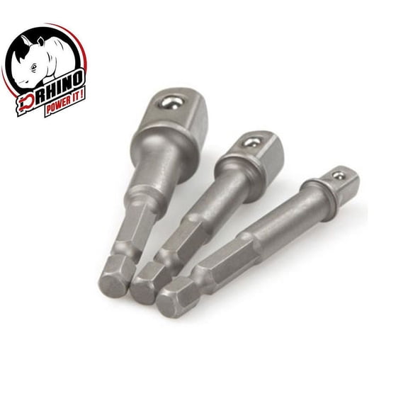 D-Rhino Socket Bit Adapter Drill Nut Driver Power Extension Bar 1/4" 3/8" 1/2"
