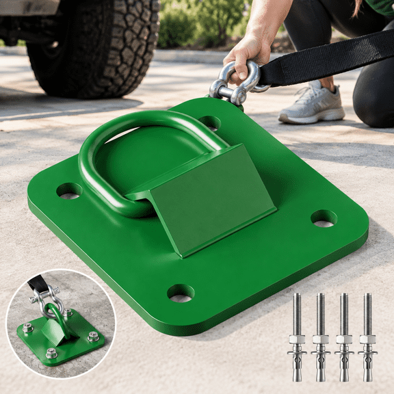 D Ring Anchor Plate, 1 Pack, Reusable Concrete Steel Hardware Anchors