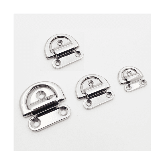 D-Ring Deck Pad Eye Tiedown Cleats for Yacht Motorboat Truck Mirror Polished Ship Parts 4Pcs