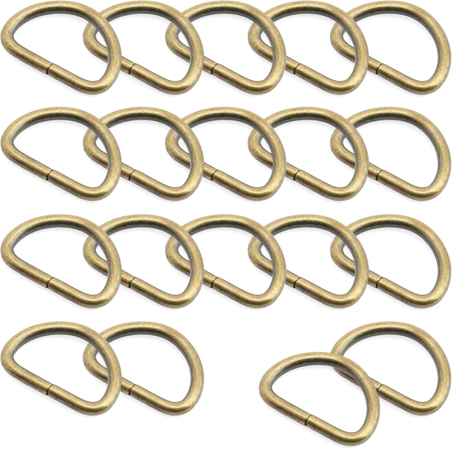 D-Ring Findings 5/8, 3/4 & 1 Inch Metal Non Welded D Rings for Belts Bags Lanyard Leathercraft Avail 4 Colors (5/8" x 100 Pack, Antique Brass)