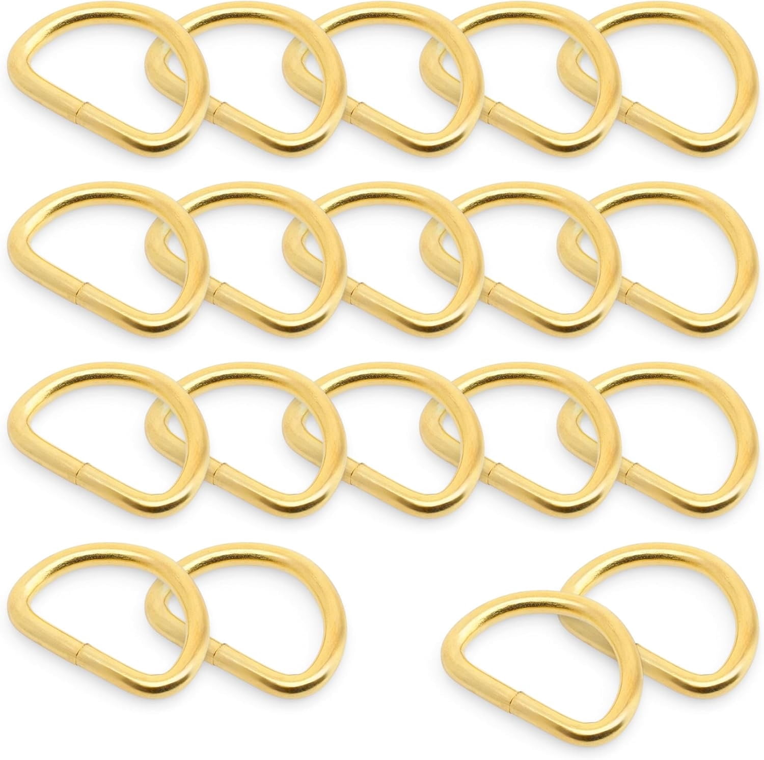 D-Ring Findings 5/8, 3/4 & 1 Inch Metal Non Welded D Rings for Belts Bags Lanyard Leathercraft Avail 4 Colors (5/8" x 100 Pack, Gold)