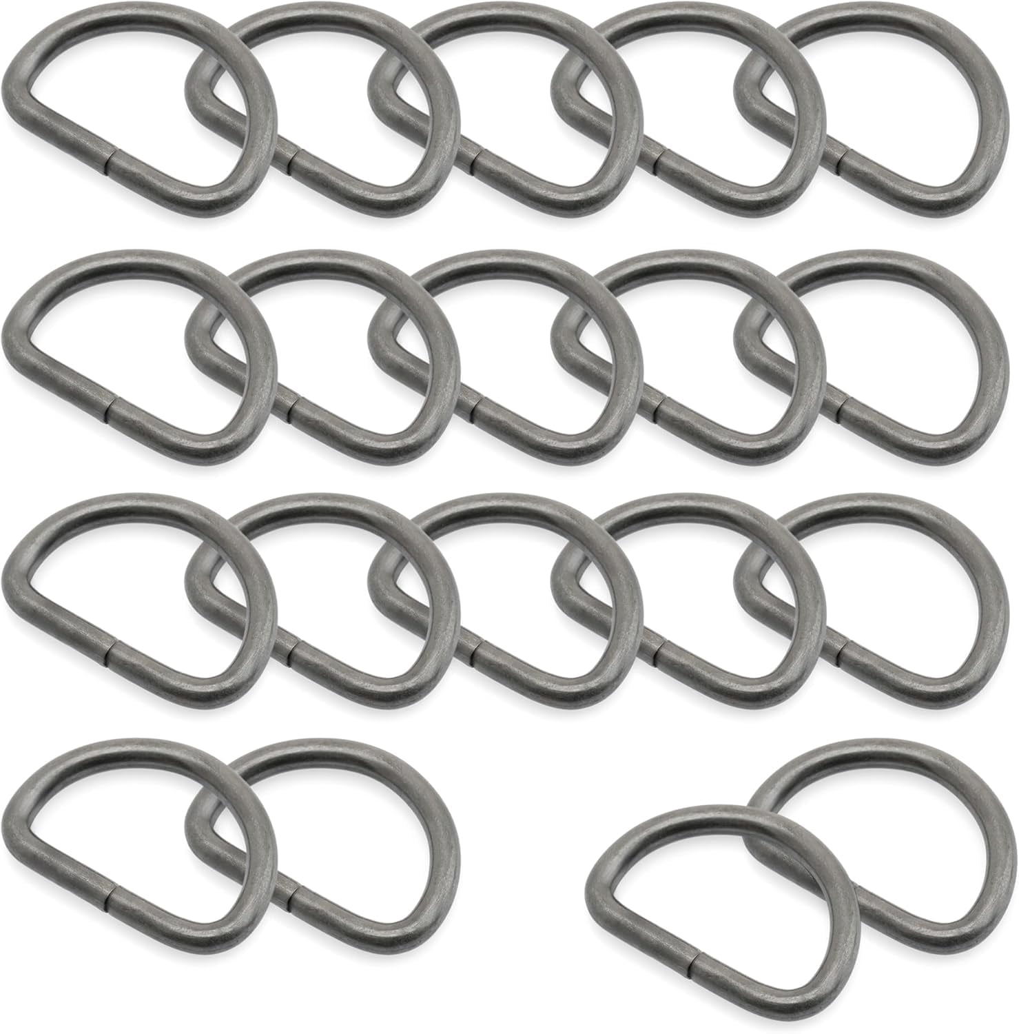 D-Ring Findings 5/8, 3/4 & 1 Inch Metal Non Welded D Rings for Belts Bags Lanyard Leathercraft Avail 4 Colors (5/8" x 100 Pack, Gunmetal)