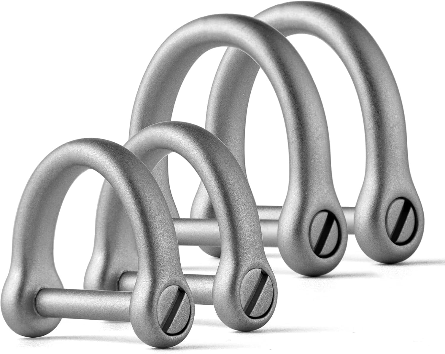 D Ring Keychain, Durable D Shape Key Ring for Car keys, Horseshoe Clasp with Screw Shackle -（Load Bearing: 50lb）