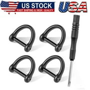 D Ring Keychain with Screw Shackle, D Shape Durable Key Ring for Car Key DIY