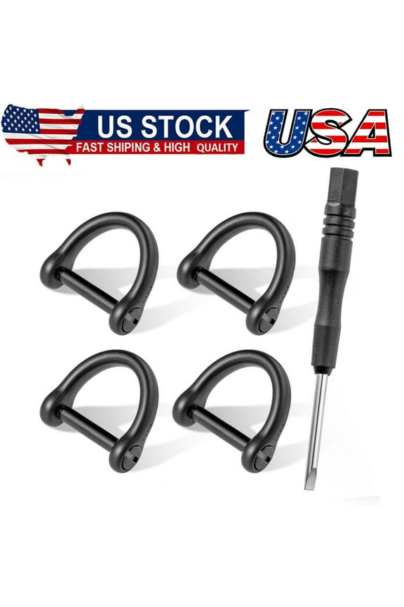 D Ring Keychain with Screw Shackle, D Shape Durable Key Ring for Car Key DIY